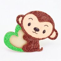 送爱心相框的儿童手工珍珠泥陶艺DIY小乖猴
