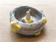 创意DIY陶艺店分享一只可爱的小白兔陶瓷作品