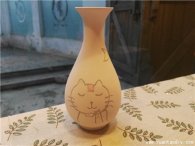 素坯小花瓶手工彩绘萌萌的猫咪教程图解