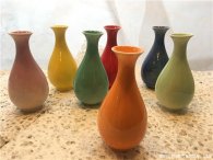 陶艺DIY店陶瓷作品：彩色碗口陶釉瓶