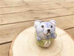 陶指艺陶艺手工店陶瓷作品分享呆萌的小熊