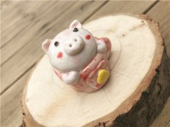 手工DIY陶艺店分享陶瓷作品粉红小猪
