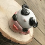 DIY陶艺店陶瓷作品可爱的熊猫陶艺捏塑